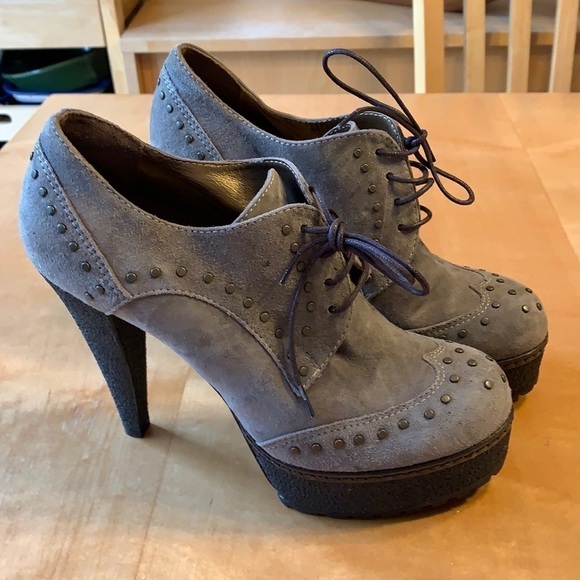 Nursace Suede Studded Platform Heels 39 - Picture 1 of 12